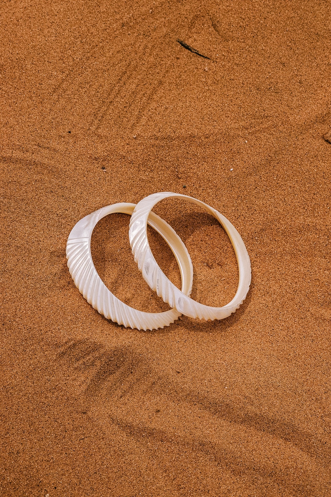 N210 - Natural  Shell Bangles Couple. XL