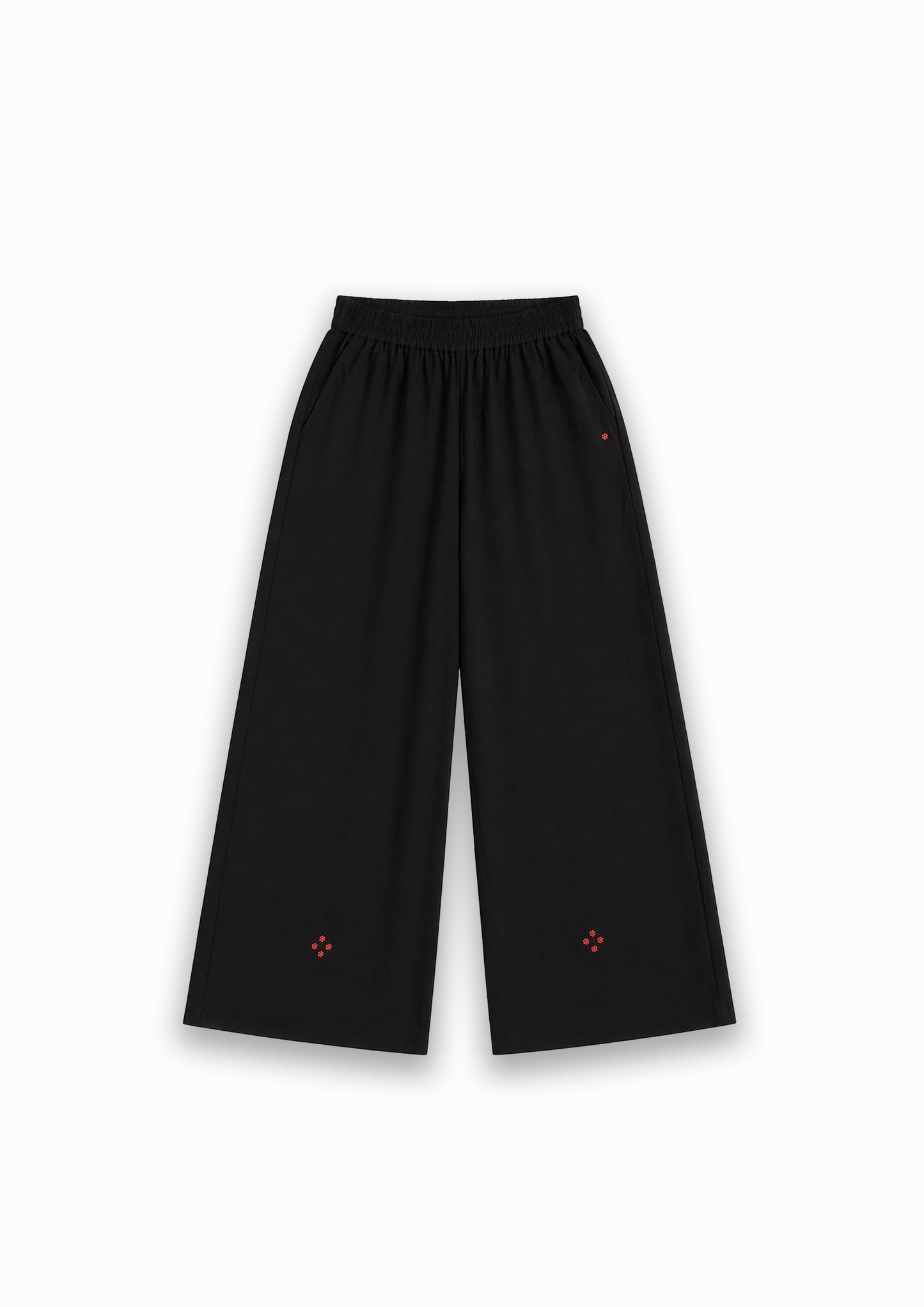 W4 – Palazzo Pants | Wide-Leg Rayon Trousers with Hand Embroidery