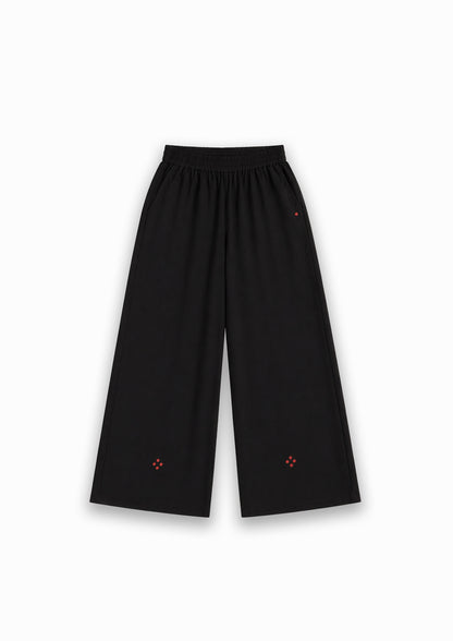 W4 – Palazzo Pants | Wide-Leg Rayon Trousers with Hand Embroidery