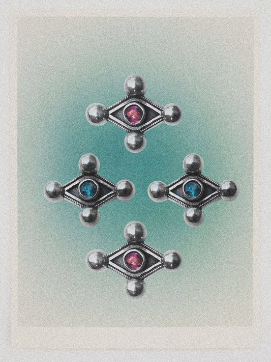 N33- Nazar Ring Tourmaline & Apatite Silver 925