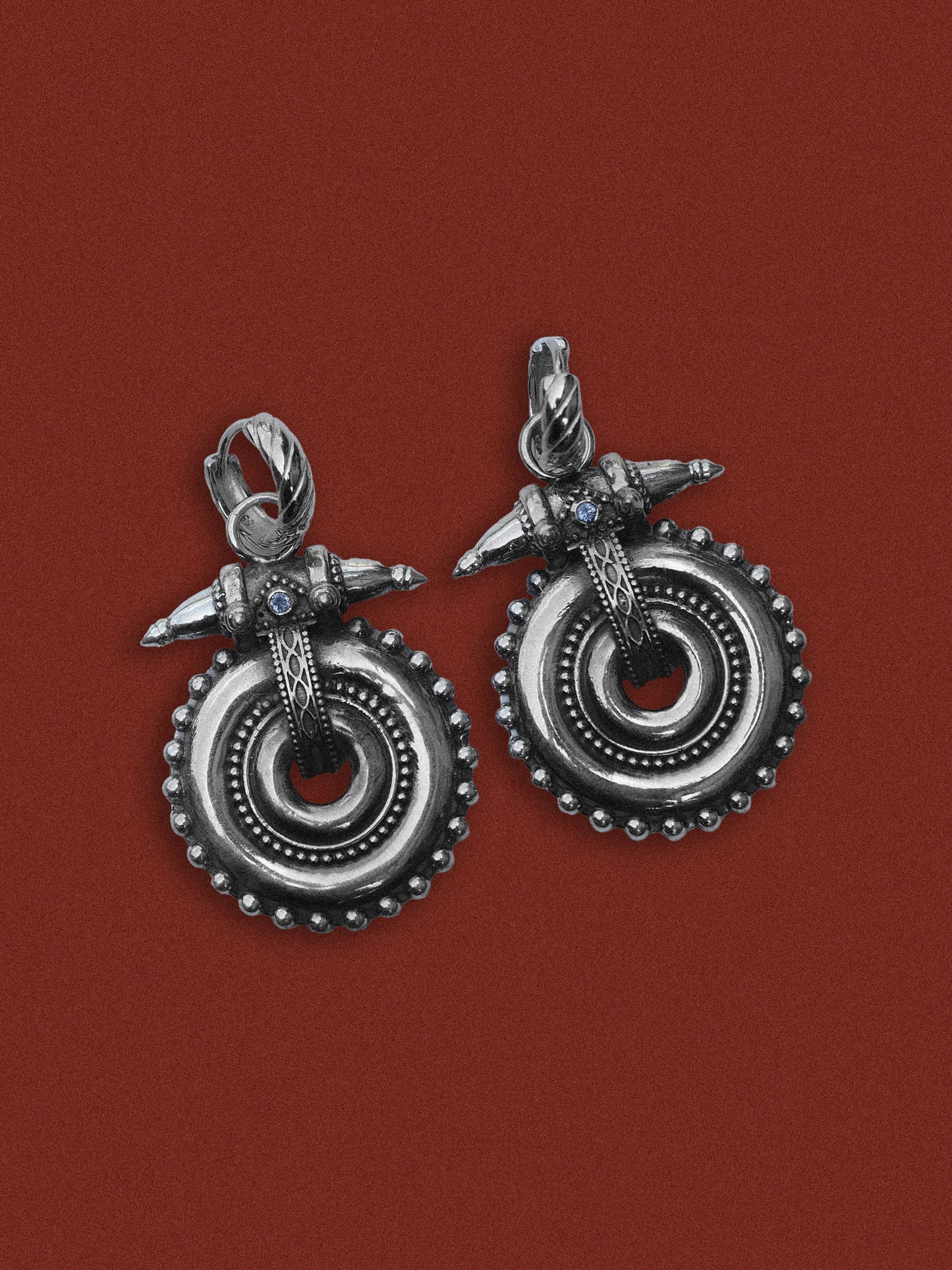 N99- Akhota Statement pieces Earrings with Tanzanite