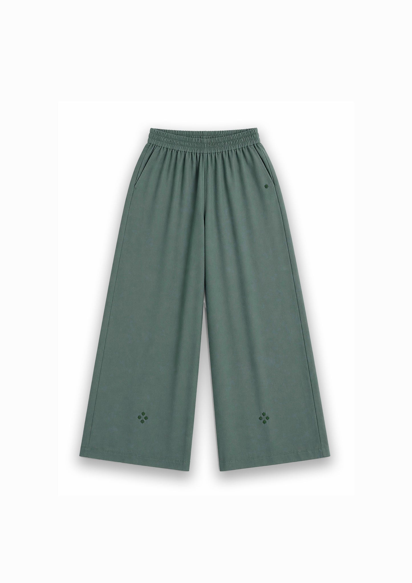 W4 – Palazzo Pants | Wide-Leg Rayon Trousers with Hand Embroidery
