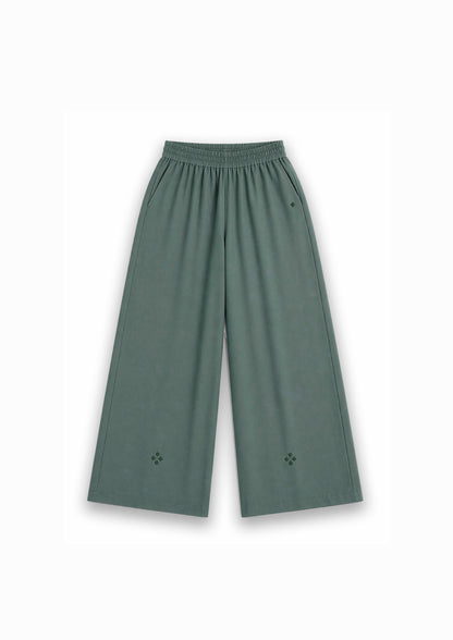 W4 – Palazzo Pants | Wide-Leg Rayon Trousers with Hand Embroidery