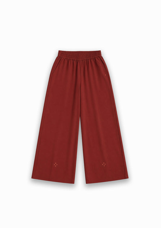 W4 – Palazzo Pants | Wide-Leg Rayon Trousers with Hand Embroidery