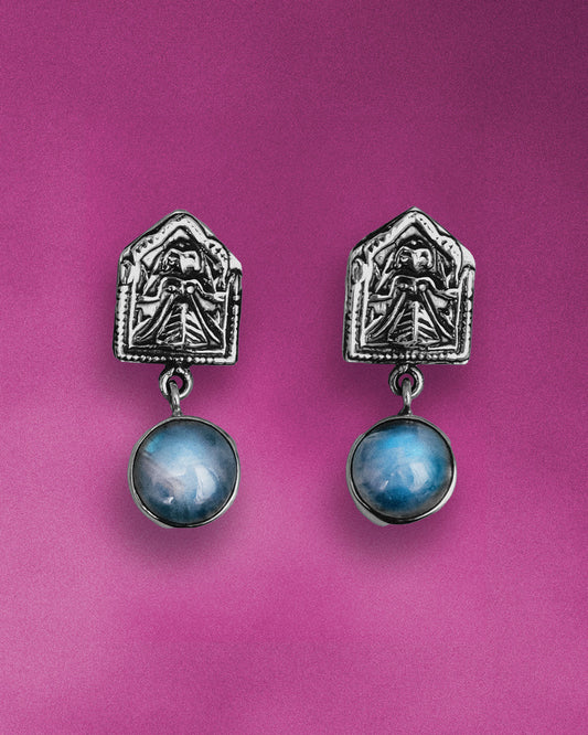 MOTI RAINBOW MOONSTONE EARRINGS