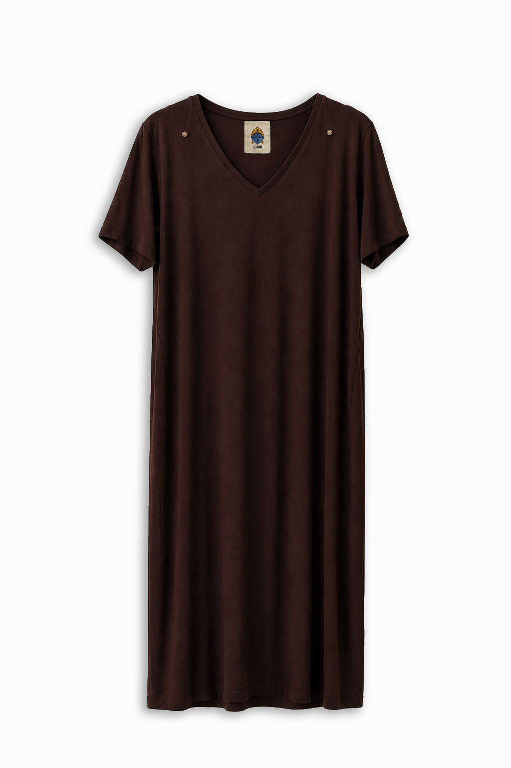 W5 – Soft Lycra Dress | V-Neck Long Dress with Hand Embroidery