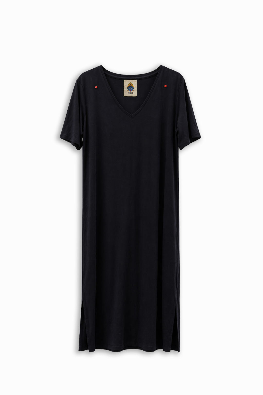 W5 – Soft Lycra Dress | V-Neck Long Dress with Hand Embroidery