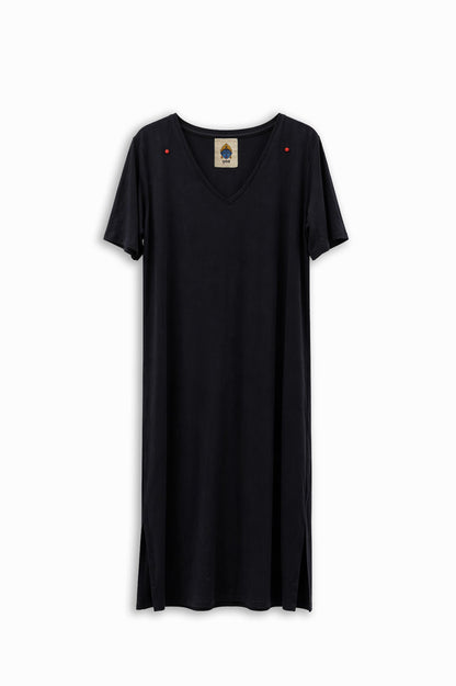 W5 – Soft Lycra Dress | V-Neck Long Dress with Hand Embroidery